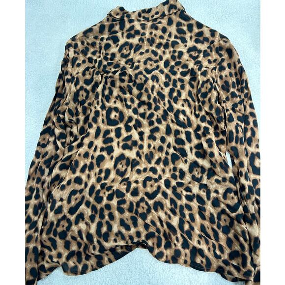 Reformation Violet Leopard Print Blouse Size Medium - Picture 5 of 5